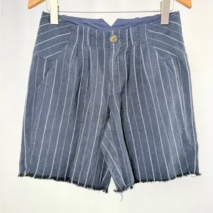 NWT Free People Linen Blend Striped Cloth Shorts in‎ Navy White Size 0 thumbnail 1