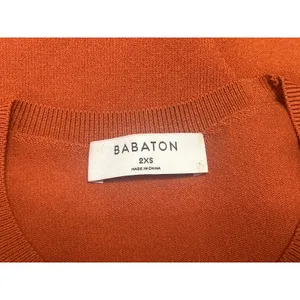 Aritzia Babaton Coral Orange Long Sleeve Crew Neck Slim Sweater Top Size 2XS thumbnail 3