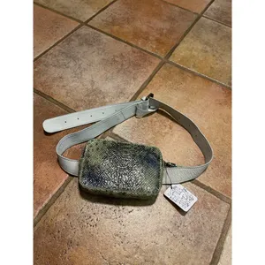 Free People Kelly Belt Croc bag in green thumbnail 3