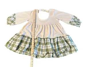 Shades Of Fall 3/4 Sleeve Plaid Rib Knit Tiered Tunic Balloon Sleeve Women’s Med thumbnail 11