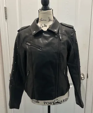 Maurices Black Studded Faux Leather Moto Jacket - Women thumbnail 1