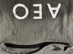 D2. American Eagle Outfitters gray, herringbone fabric tote bag. thumbnail 4