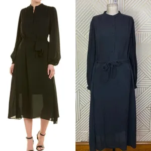 Equipment‎ Femme Francois Silk Shirt Button Down Dress in Black Size US Medium thumbnail 2