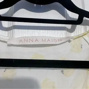 ANNA MASON Rosi Blouse White & Yellow Banana Ruffle‎ Button Down Medium thumbnail 7