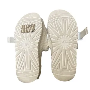 Ugg Fluffita slide‎ on off-white Sherpa sheepskin slippers womens 9 lug sole thumbnail 8