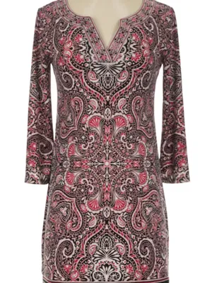 White House Black Market Dress XXS Paisley Autumn Wedding Guest Black Red thumbnail 2