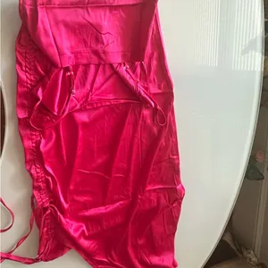 Vibrant Pink Satin Dress thumbnail 2