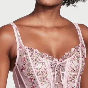 Victoria’s Secret dream angels unlined floral roses embroidered heart corset thumbnail 2