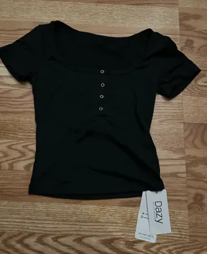 Daisy Black Button T-Shirt thumbnail 1