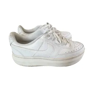 Nike Court Vision Alta Platform Sneakers Triple White Leather Women's Size 9.5 thumbnail 8