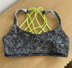 Lululemon Free to Be Bra Wild *Light Support, A/B Cup - Speckle Trail Black Multi / Highlight Yellow 6 thumbnail 1
