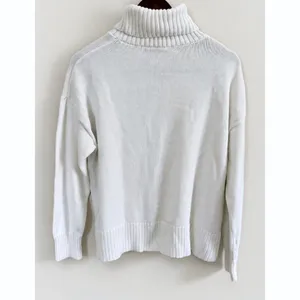 Gap Women's 100% Cotton Cream Knit Relaxed Fit Turtleneck Sweater Size M thumbnail 2