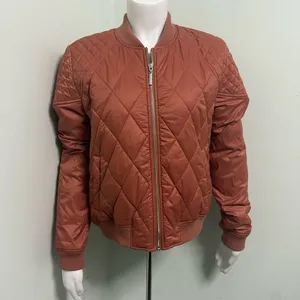 Free People Movement Orange quilted bomber jacket small thumbnail 2