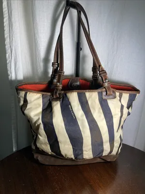 Dooney & Bourke Stripe Print Tote with Brown Trim thumbnail 2