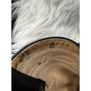 Ladies/Teens Black LeatherRoper Western Boots thumbnail 5