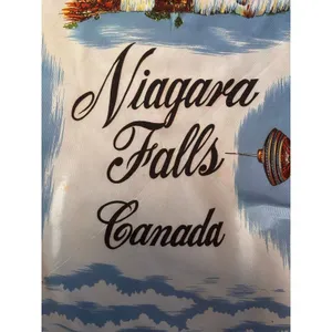 Vintage Niagara Falls Canada Scenic Acetate Souvenir Scarf Red Retro‎ Travel thumbnail 6