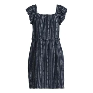 Time and Tru Womens Dress Dark Navy Stripe Size XL Square Neck Mini Linen thumbnail 3