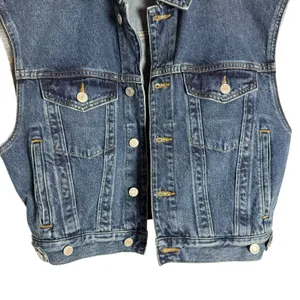 Agolde Charli Sleeveless Button Front Denim Trucker Jean Vest Size Small thumbnail 6