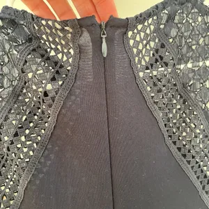 H&M Navy Blue Eyelet Maxi Dress Viscose‎ Size Small thumbnail 6