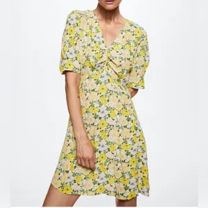 New Mango MNG Ruched detail floral print mini dress, size small, size 4 thumbnail 7