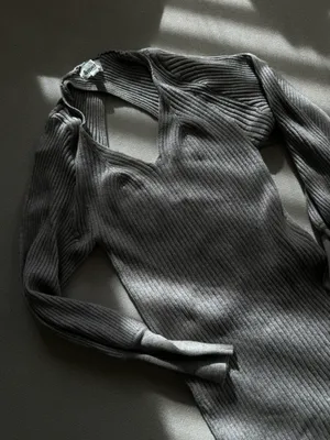 Gray Midi Sweater Dress thumbnail 4