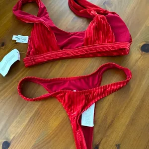 Red Bikini Set M/L Dippin Daisy’s Ribbed Festival thumbnail 2