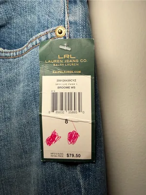 NWT Lauren Ralph Lauren Blue Straight-Leg Jeans Women’s 8 thumbnail 4