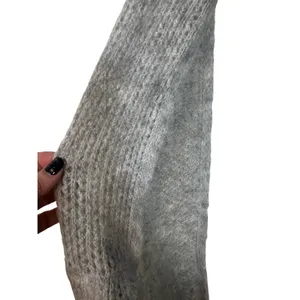 Abercrombie & Fitch Gray Wool Blend Loose Knit Scarf Women OS thumbnail 5