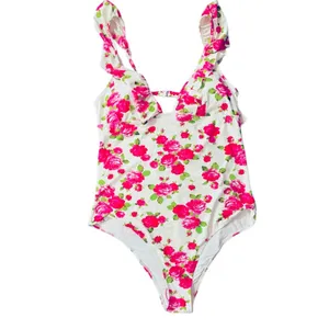 Betsey Johnson One Piece Ruffle Floral Swimsuit Padded Love Always Size XL NWT thumbnail 3