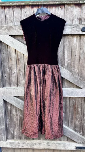 Vintage Brown Velvet Dress thumbnail 1