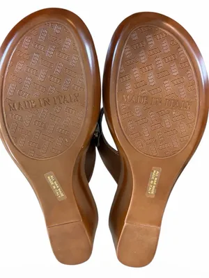 Italian Shoemakers Women's Metallic Zane Flowered Wedge Sandals NIB 7 1/2 thumbnail 6