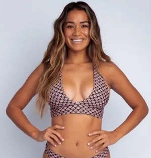 NEW Skatie Lacey Halter Bikini Top in Waikiki Print XL thumbnail 1