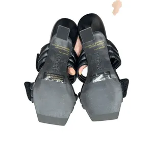 Abound Black Padded Quilted Square Toe Flared Heel Mules Sandals Size 7M thumbnail 7