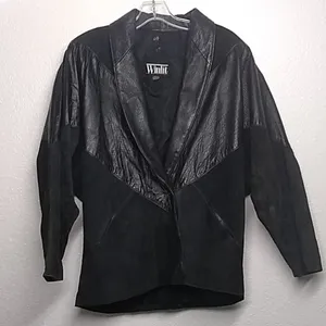 FINAL MARKDOWN Ladies' Winlit Reptile Print Suede Jacket medium Black thumbnail 1