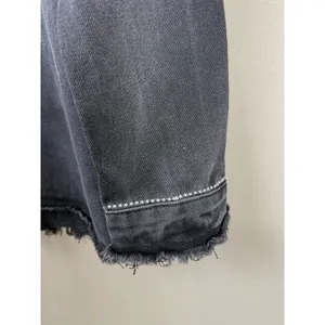Denim Jacket Black Fringed Western Women’s Size S Embellished Festival Coachella thumbnail 6