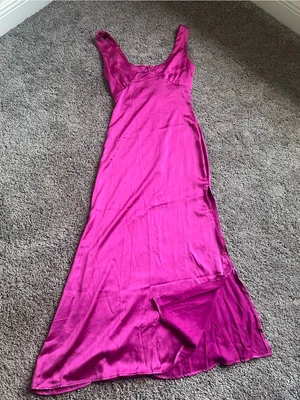 Princess Polly Fuchsia Satin Slip Maxi Dress thumbnail 2