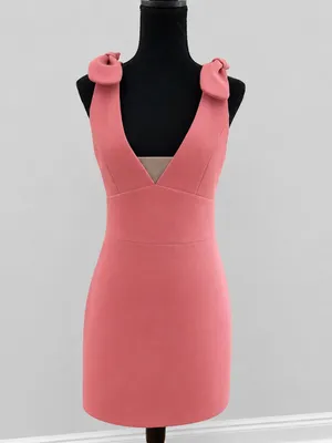 Elliatt Aster Dress Rosewood Pink Bow Shoulder Cocktail Mini Dress Sz M Modern thumbnail 5