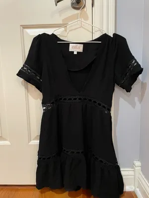 Stone Cold Fox Dress Black Mini eyelet size 2 US thumbnail 1