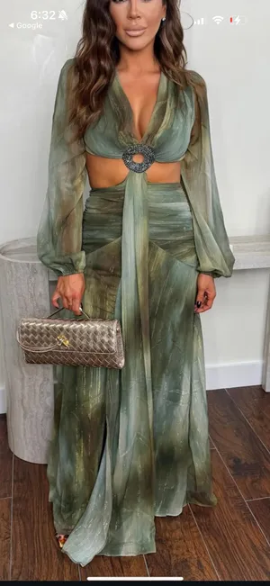 These Three Boutique Dress Metallic Green thumbnail 1