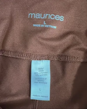 Maurices Luxe Pocket 8in Biker Brown Shorts Size L Super High Rise Stretch thumbnail 6