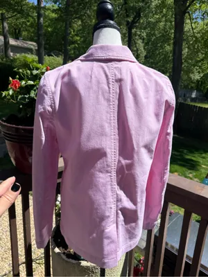 J. Crew Pink & White Striped Single-Button Cotton-Blend Blazer size 12 thumbnail 6