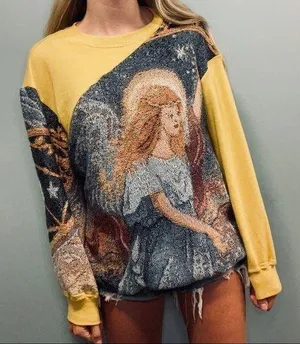 Nike Angel sweatshirt! Custom reworked tapestry blanket crew neck sweater size XL thumbnail 1