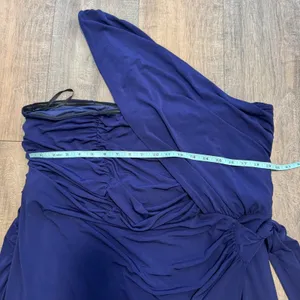 NWT ELOQUII Royal Blue One Shoulder Draped Ruched‎ Maxi Dress Size 22 Formal thumbnail 8