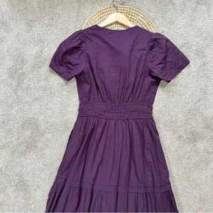 Bila77 Women’s Kelsey Maxi Dress Sleeveless Smocked Tiered V-Neck in Purple S thumbnail 8