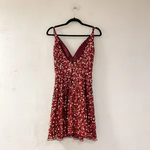NEW Ashley Lauren Sequin HoCo Mini Dress 4248 in Red Gold Size 4 thumbnail 2