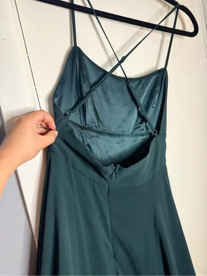Lulu's Deep Emerald Green Strappy Maxi Dress with Side Slit thumbnail 7