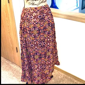 Billabong maxi skirt abstract printed browns, blue, pink & white size M NWT thumbnail 7