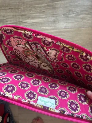 Vera Bradley Pink Paisley Quilted laptop sleeve thumbnail 5