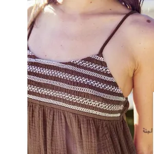 Cupshe Brown Gauze Square Neck Flared Leg Short Romper S NWT Boho Vacation thumbnail 9