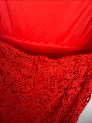 Soprano Size M Red Floral Lace Midi Dress Spaghetti Strap NWOT thumbnail 10